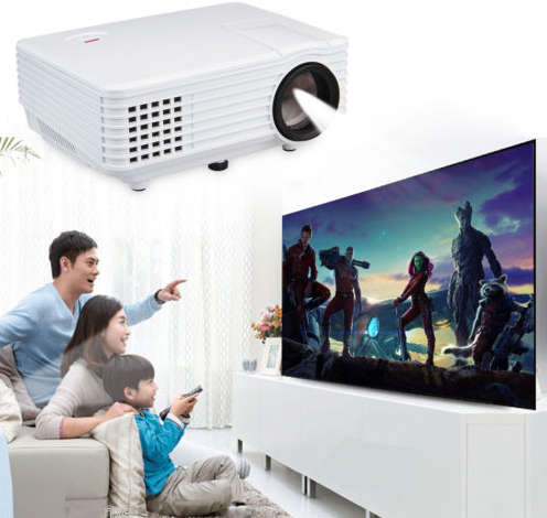 *New 2017* LED Multimedia Projector with HDMI, AV, VGA, USB, SD. Available in Black or White colour