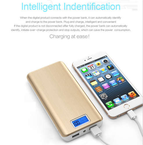 20 000mAh Universal Power Bank with LCD Display. Built in Protection, LED Torch. Assorted Colors