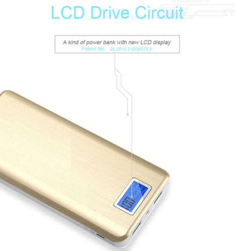 20 000mAh Universal Power Bank with LCD Display. Built in Protection, LED Torch. Assorted Colors