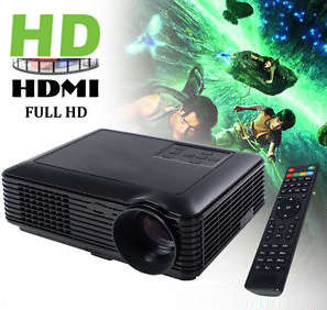 *New 2017* LED Multimedia Projector with HDMI, AV, VGA, USB, SD. Available in Black or White colour