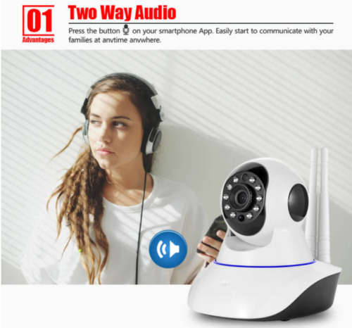 Smart 2 Way Wireless HD, IP Network Camera. With Motion detection, Alarm alert. SD Card slot.