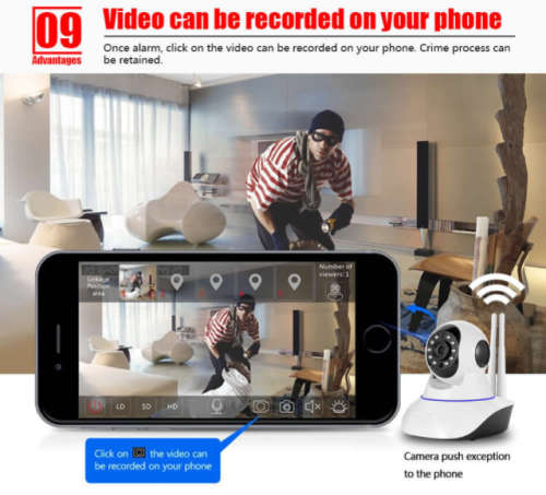 Smart 2 Way Wireless HD, IP Network Camera. With Motion detection, Alarm alert. SD Card slot.