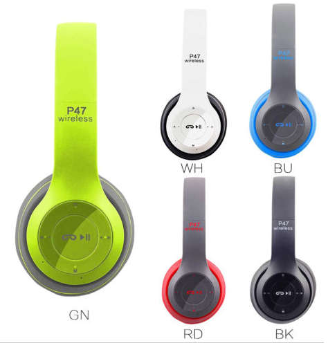 Wireless Bluetooth Bass Headphones with controls, Microphone, FM Radio, TF Card slot Assorted colors