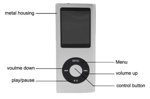 MP3/MP4 Media Player with FM Radio. Gaming function. Metal case. Assorted Colors.