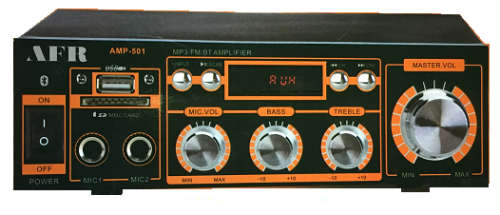 Professional Compact House Amplifier with Bluetooth, FM, USB, SD, Aux and Karaoke function