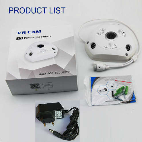360° HD Panoramic 3D VR Camera. Multi Angle View, Two Way Intercom, Motion Detection, Night vision.