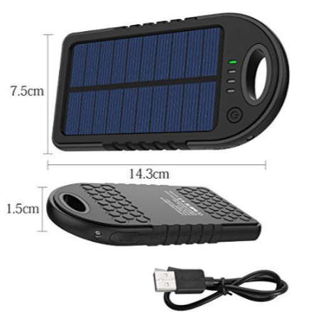 Universal 5 000mAh Solar Power Bank with LED Indicator. 2 USB. Built in Torch. Assorted Colors