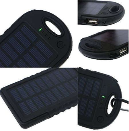 Universal 5 000mAh Solar Power Bank with LED Indicator. 2 USB. Built in Torch. Assorted Colors