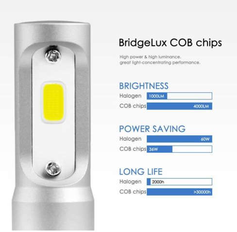 H4 LED Headlight bulbs. Hi/Low Beam. 12v 6000k Super Bright lighting kit. .