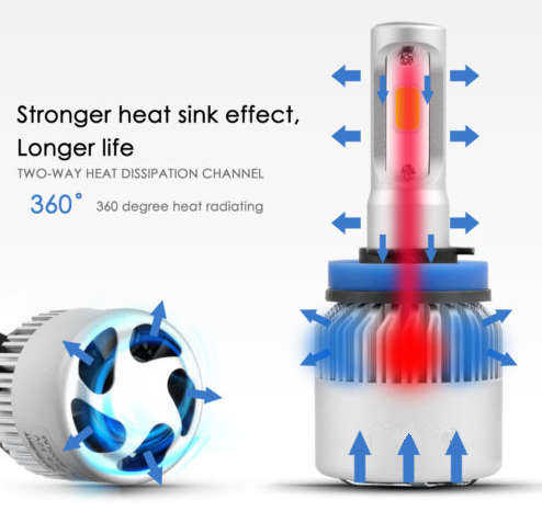 H4 LED Headlight bulbs. Hi/Low Beam. 12v 6000k Super Bright lighting kit. .