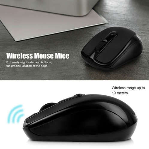 2.4GHz Slim Optical Wireless Mouse. Available in Black, Blue, Green and Pink colors.