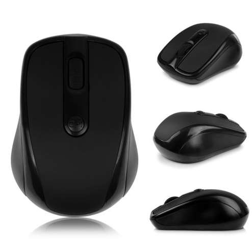 2.4GHz Slim Optical Wireless Mouse. Available in Black, Blue, Green and Pink colors.