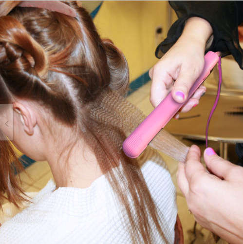 Mini Ceramic Hair Curler/Crimper Styling Iron. Blue, Pink or Purple color.