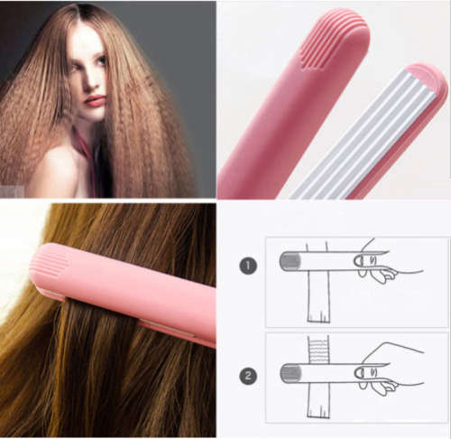 Mini Ceramic Hair Curler/Crimper Styling Iron. Blue, Pink or Purple color.