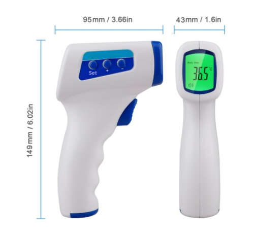 Medical Infrared Thermometer. Non-Contact Symptons Detector.