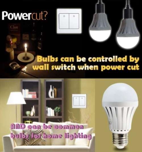 Intelligent LED Emergency Light Bulb. Built in battery to stay lit through load shedding. Bayonet.