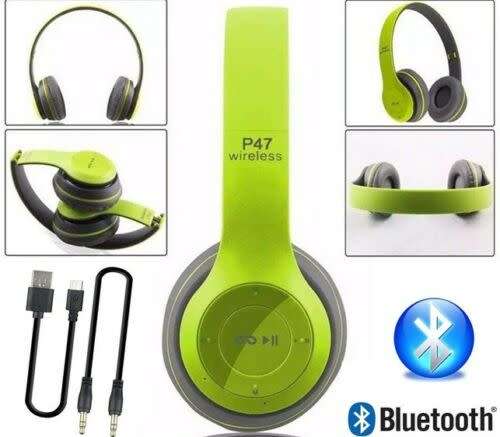 Wireless Bluetooth Bass Headphones with MP3 player, Microphone. TF Card slot Assorted colors