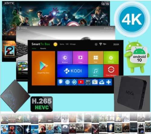 **New 2020** 4K Multimedia PC, TV Box. 5G Wifi. Android 10, Netflix, Kodi, Family Cinema, Tv Express
