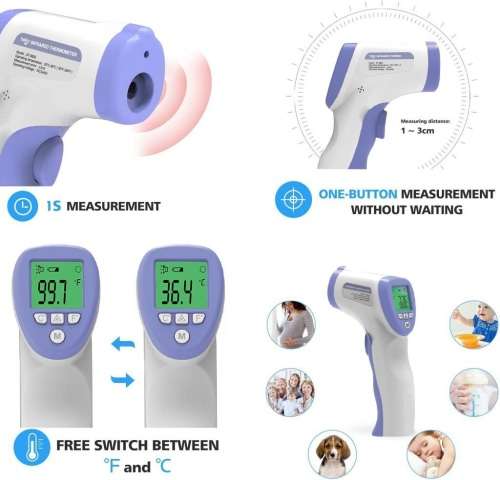 Certified Medical Infrared Thermometer. Non-Contact Symptons Detector.