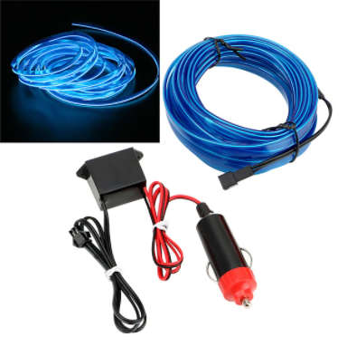 Universal Car Interior Ambient Neon Strip Light. Available in White, Blue and Aqua Blue Color