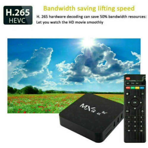 MXQ-4K Smart Tv Box 5G Ultra HD, Wifi, Android 11, Quad Core With Free Streaming apps.