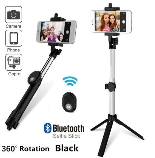 Wireless Selfie Stick Tripod. For Smartphone, Camera. Compatible with Android and iOS phones.