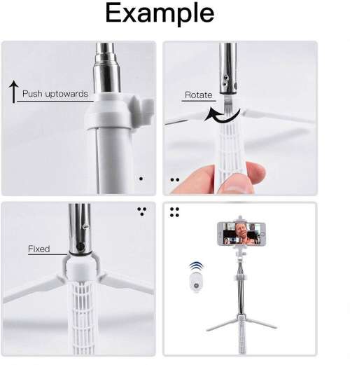 Wireless Selfie Stick Tripod. For Smartphone, Camera. Compatible with Android and iOS phones.