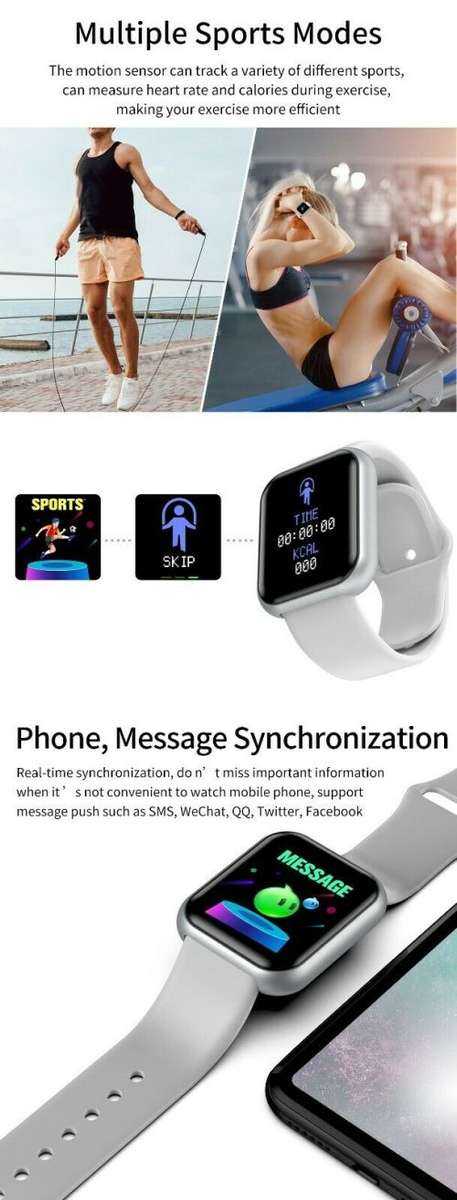 1.5` Smart Watch. 2022. Heart Rate Monitor.  Blood Pressure. Fitness Bracelet. Assorted colors