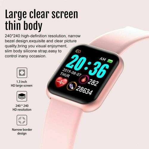 1.3" Smart Bluetooth Watch. Heart Rate Monitor. IP67 Waterproof. Colorful Screen.
