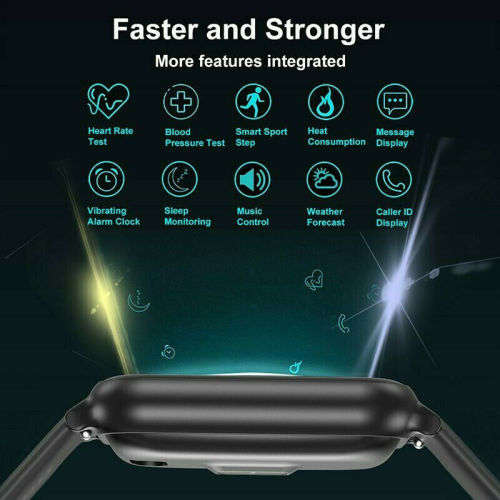 1.5` Smart Watch Fitness Bracelet, Heart Rate, Blood Pressure Monitor. Available in Black color