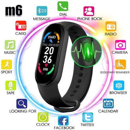 Smart Band 6 Watch Bracelet. M6 Fitness Tracker. Heart Rate Monitor. Blood Pressure. Sedentary Alert