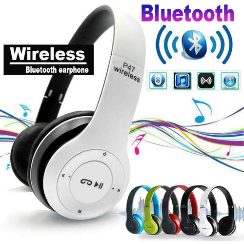 P47 Bluetooth Headphones with MP3 player, Microphone. TF Card slot Assorted colors