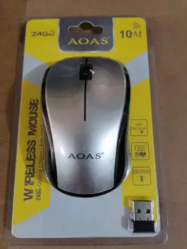 AOAS Optical Wireless Mouse. 2.4GHz. Available in Black, Blue, Red and Silver colors.