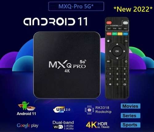MXQ PRO 5G Tv Box + 1000`s Free Streaming Channels, Movies, Series and Live Sports. No Monthly Cost