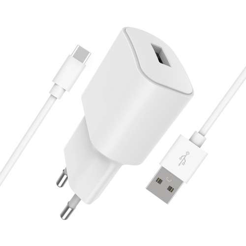 USB Type-C Quick Charger Kit. 2.4A, AC wall charger. 1m type-c cable.