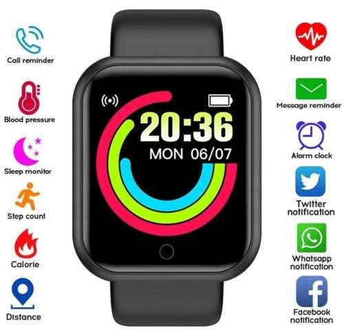 1.5` Smart Watch. 2022. Heart Rate Monitor.  Blood Pressure. Fitness Bracelet. Assorted colors