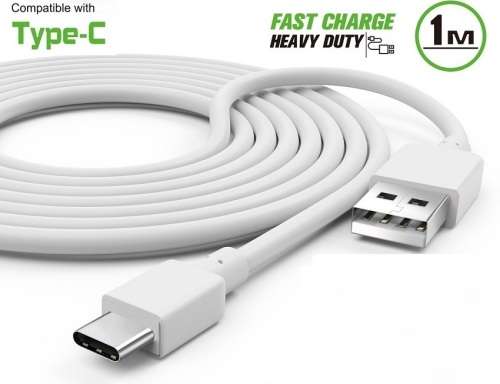 USB Type-C Quick Charger Kit. 2.4A, AC wall charger. 1m type-c cable. 2 USB ports.