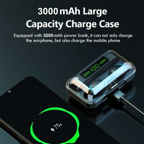 Wireless Earbuds With Power Bank. Compatible With Android, iOS, Windows and Mac OS. Bluetooth 5.0