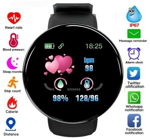 New 2022* Fitness Bracelet 1.4" Heart Rate, Blood Pressure Monitor. Available in Black, Red and Blue