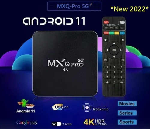 MXQ PRO 5G Tv Box + 1000`s Free Streaming Channels, Movies, Series and Live Sports. No Monthly Cost