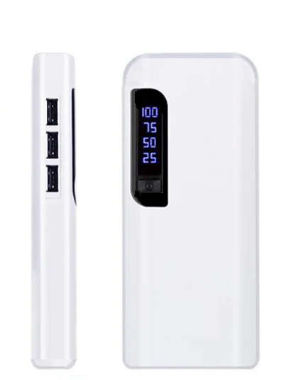 Universal 10 000mAh Power Bank with Built in Lamp. 3 x USB ports. Assorted colors available.