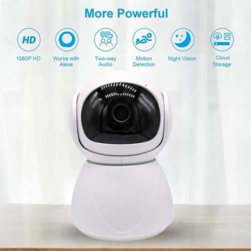 5G Indoor Security Camera 1080p WiFi Camera 360 Degree Home Camera with App. White color