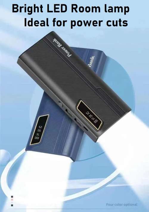 10 000mAh Power Bank with a Bright LED Room Lamp. Ideal For Power Cuts. Assorted colors available