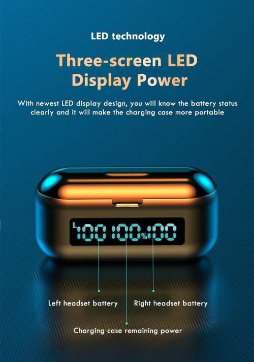 Wireless Earbuds With Power Bank. Compatible With Android, iOS, Windows and Mac OS. Bluetooth 5.0