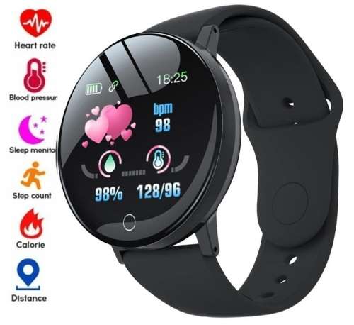 2023 Health & Fitness Smart Watch Bracelet. Heart Rate, Blood Pressure Monitor. Black color.