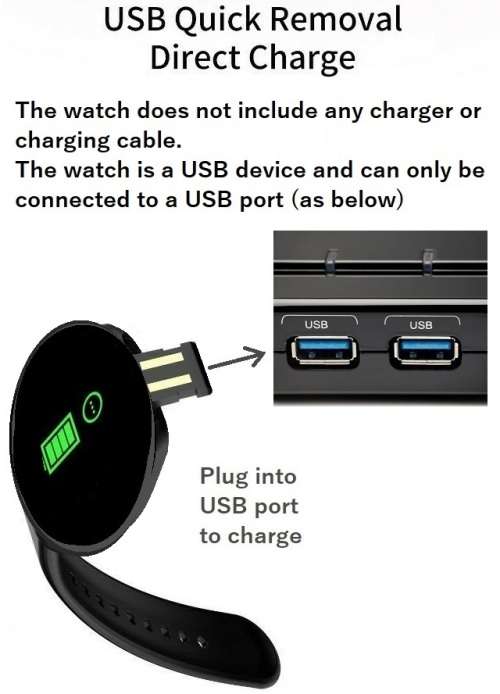 Smart Watch Health & Fitness Bracelet. Heart Rate, Blood Pressure Monitor. Available in Black color