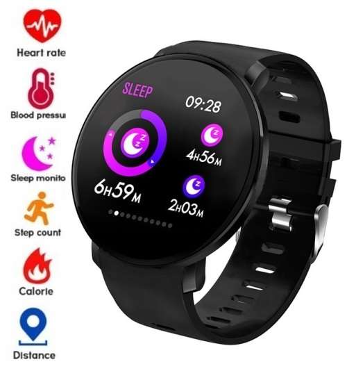 2023 Health & Fitness Smart Watch Bracelet. Heart Rate, Blood Pressure Monitor. Black color.