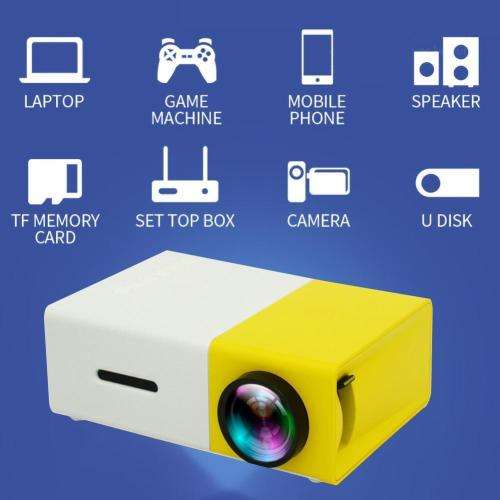 Mini LED Projector 1080P HD Home Theatre Cinema System. PC, Laptop, SmartPhone, HDMI, AV, USB & SD
