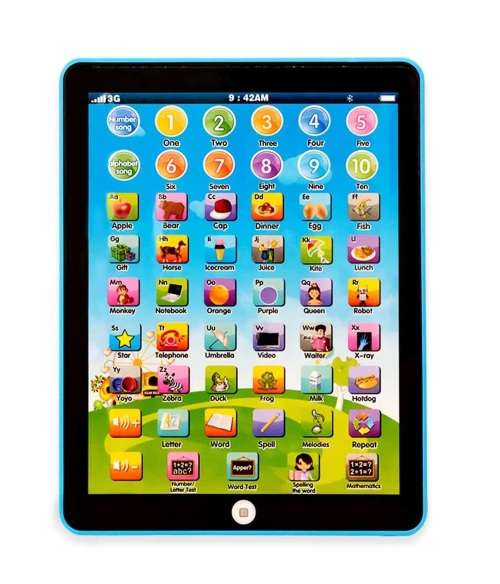 10 inch Kiddie Learning Game Pad. Available in Pink or Blue color