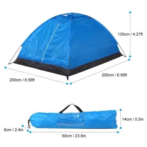 Foxhunter 3 Person Camp Tent. All Seasons. Available in Blue, Brown and Grey colors